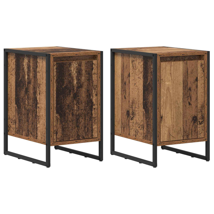 Sengebord 2 pcs Gammelt træ 39,5 x 30 x 50 cm Konstrueret træ
