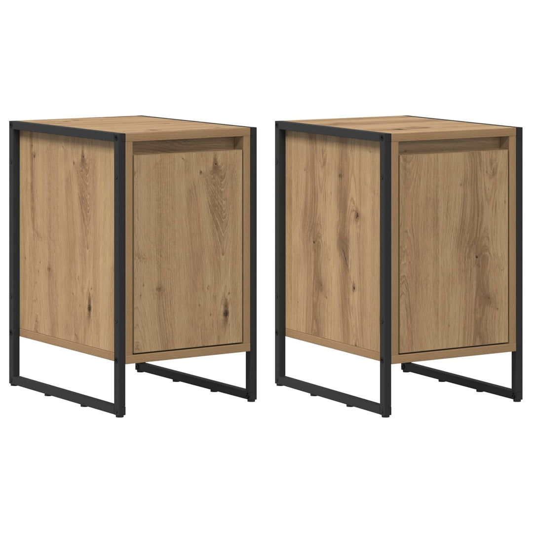 Sengebord 2 pcs Artisan eg 39,5 x 30 x 50 cm Konstrueret træ