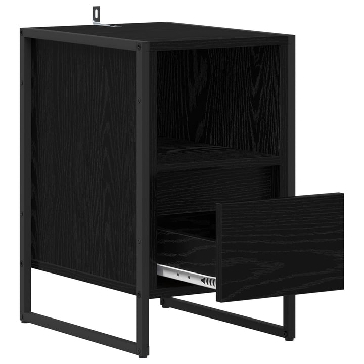 Sengebord Sort eg 39,5 x 30 x 50 cm Konstrueret træ