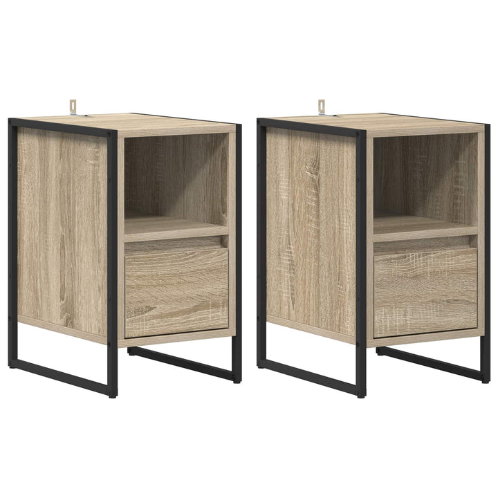 Sengebord 2 pcs Sonoma 39,5 x 30 x 50 cm Konstrueret træ