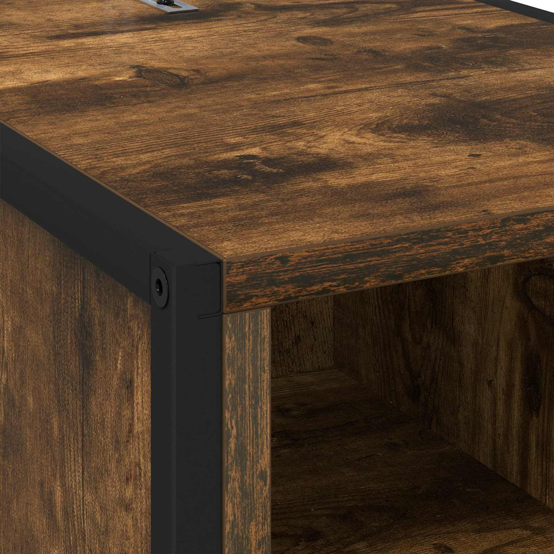 Sengebord Røget eg 39,5 x 30 x 50 cm Konstrueret træ