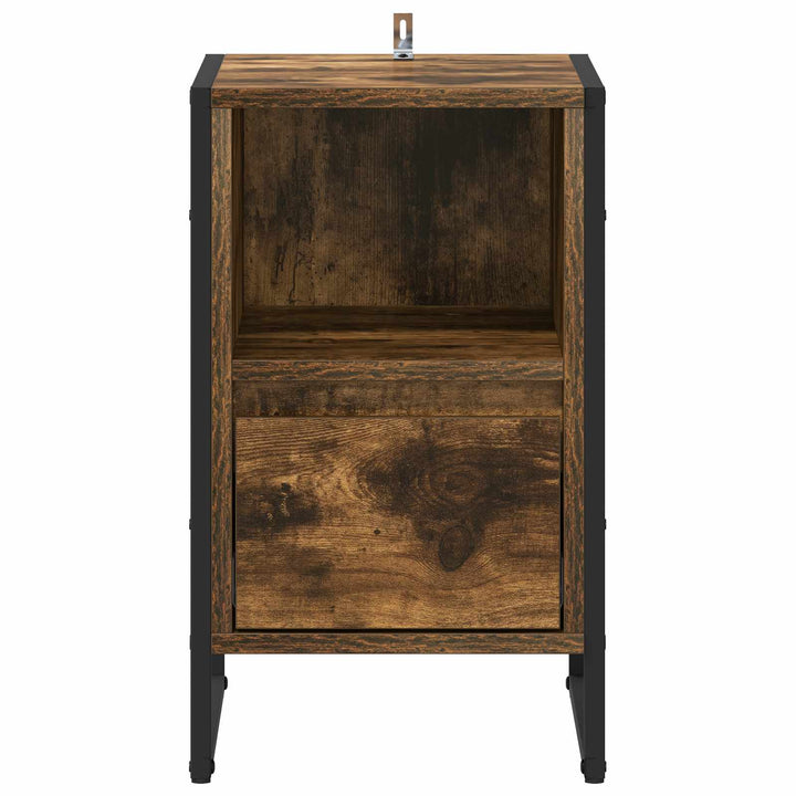 Sengebord Røget eg 39,5 x 30 x 50 cm Konstrueret træ