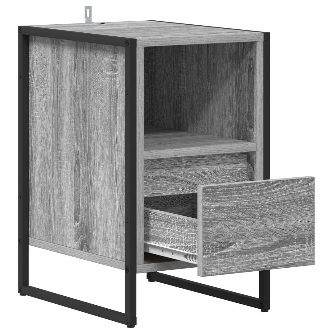 Sengebord 2 pcs Grå Sonoma 39,5 x 30 x 50 cm Konstrueret træ