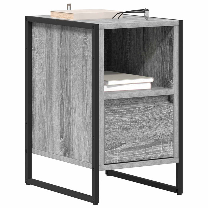 Sengebord 2 pcs Grå Sonoma 39,5 x 30 x 50 cm Konstrueret træ