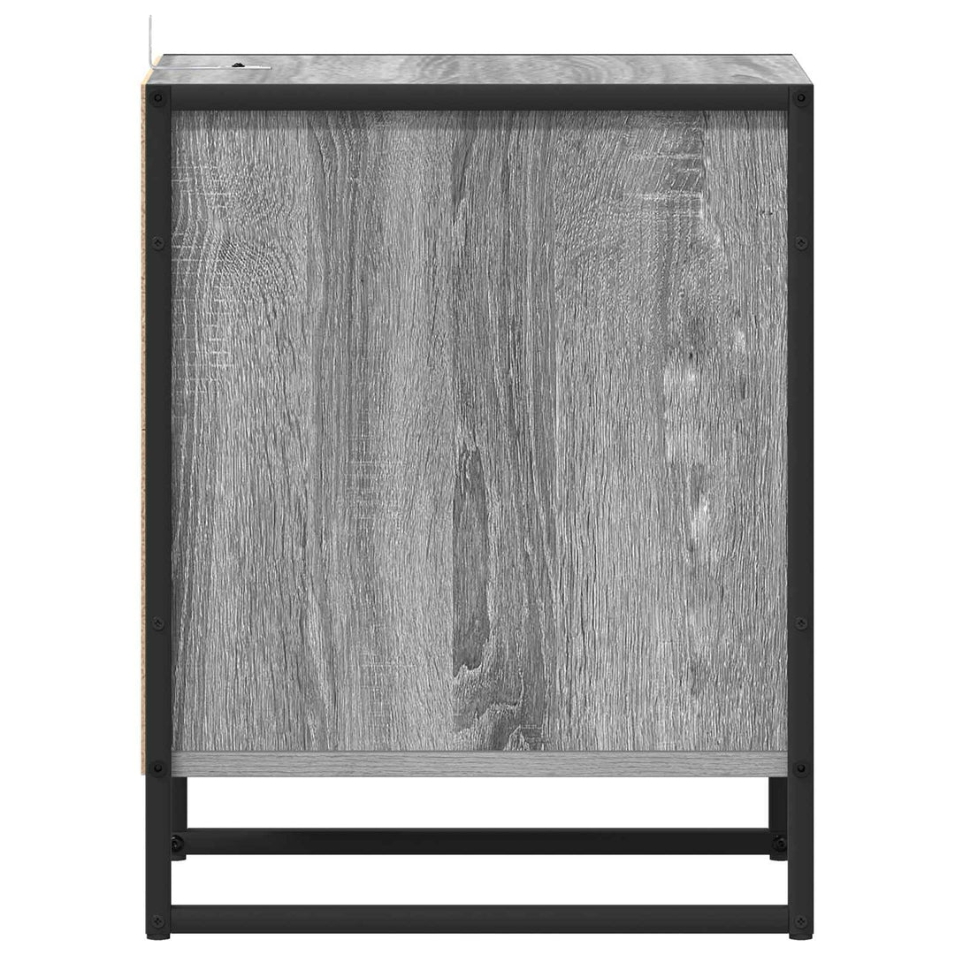 Sengebord 2 pcs Grå Sonoma 39,5 x 30 x 50 cm Konstrueret træ