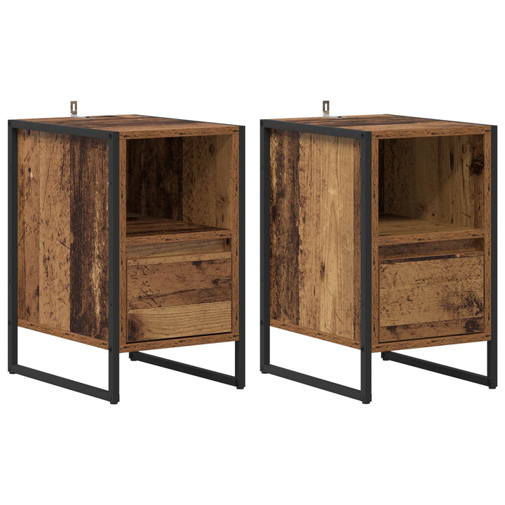 Sengebord 2 pcs Gammelt træ 39,5 x 30 x 50 cm Konstrueret træ