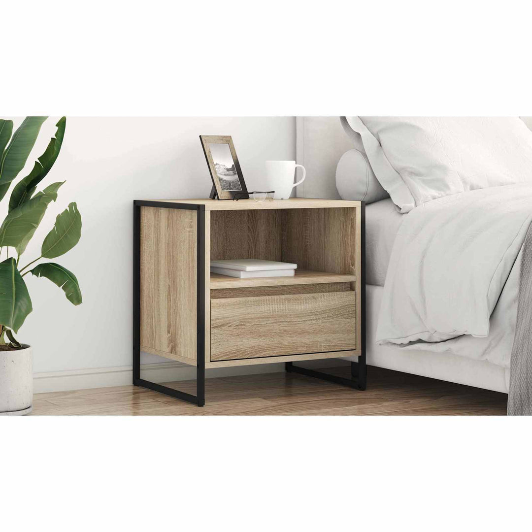 Sengebord 2 pcs Sonoma 50 x 39,5 x 50 cm Konstrueret træ