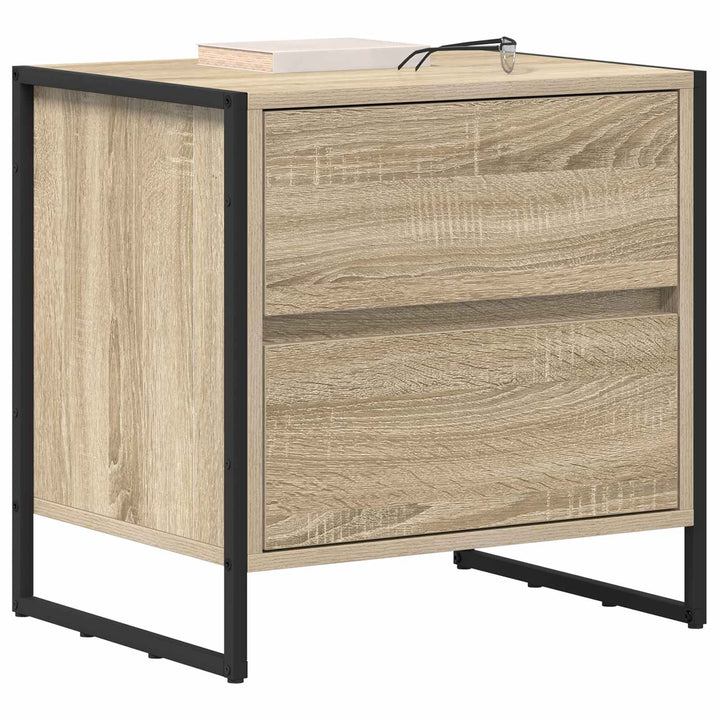 Sengebord med skuffe Sonoma 50 x 39,5 x 50 cm Konstrueret træ