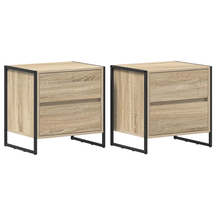 Sengebord 2 pcs Sonoma 50 x 39,5 x 50 cm Konstrueret træ
