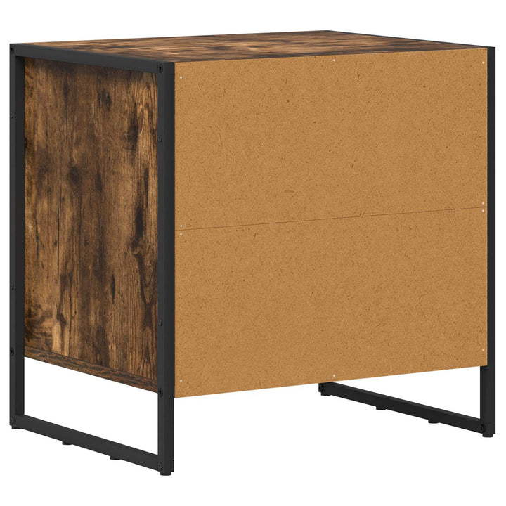 Sengebord 2 pcs Røget Eg 50 x 39,5 x 50 cm Konstrueret træ