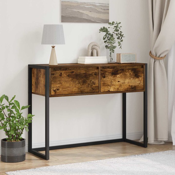 Endebord Røget Eg 100 x 36 x 75 cm Konstrueret træ