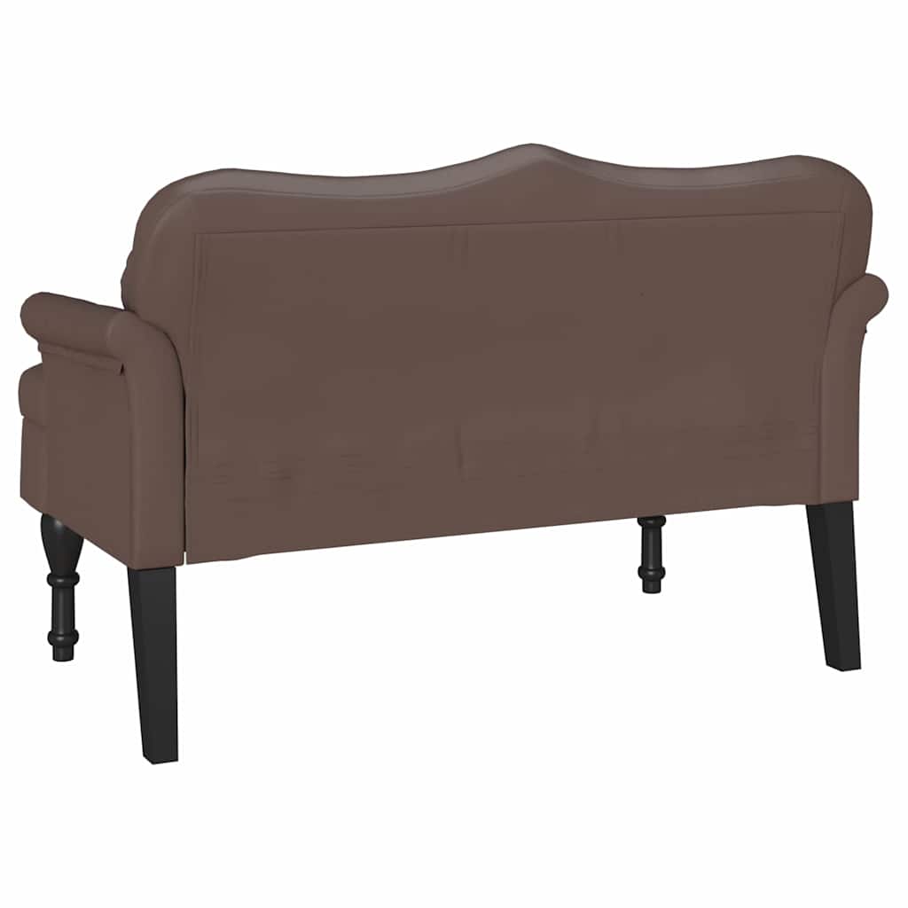 Chesterfield bænk med pude Brun 120.5 x 65 x 75 cm Faux læder