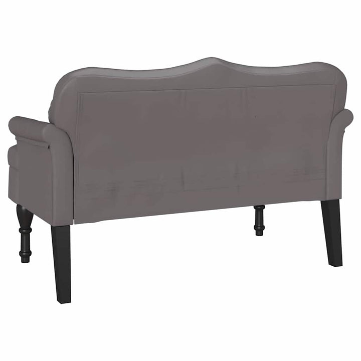 Chesterfield bænk med pude Grå 120.5 x 65 x 75 cm Faux læder