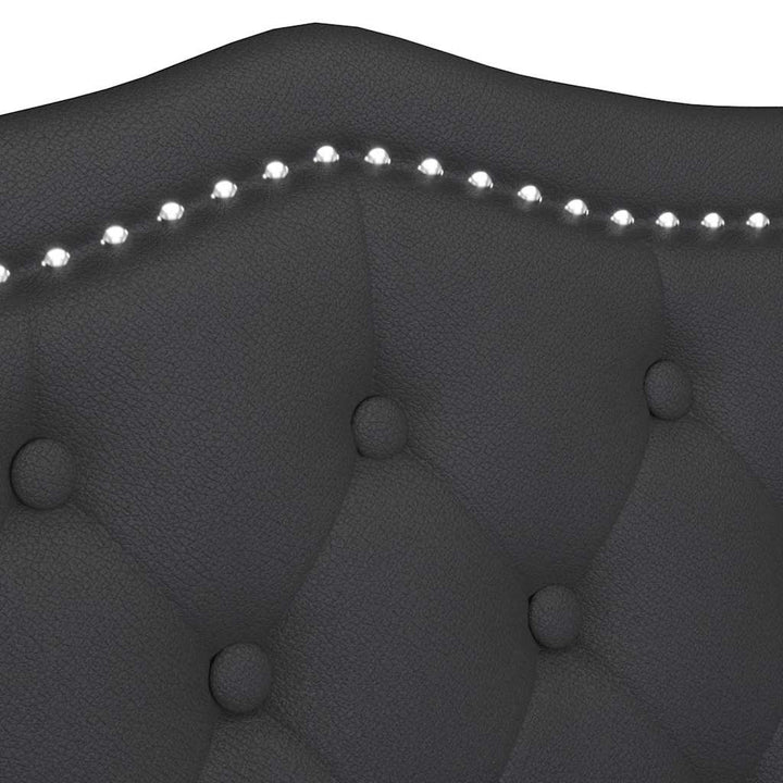 Chesterfield bænk med pude Sort 120.5 x 65 x 75 cm Faux læder