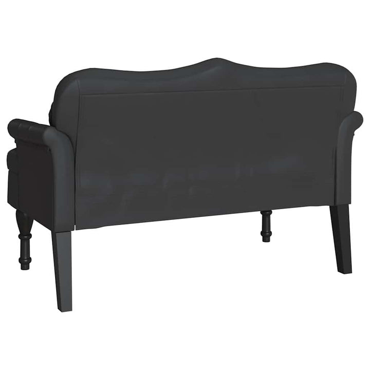 Chesterfield bænk med pude Sort 120.5 x 65 x 75 cm Faux læder