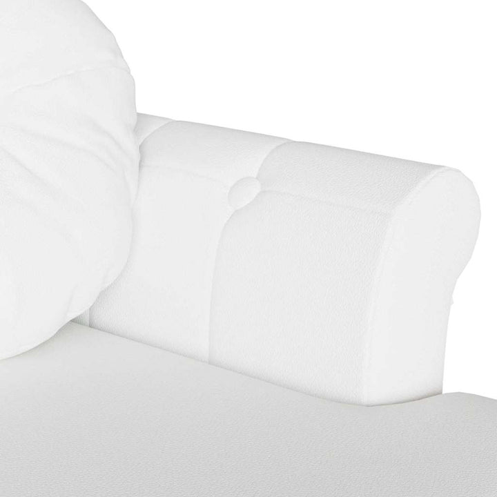 Chesterfield bænk med pude Hvid 120.5 x 65 x 75 cm Faux læder