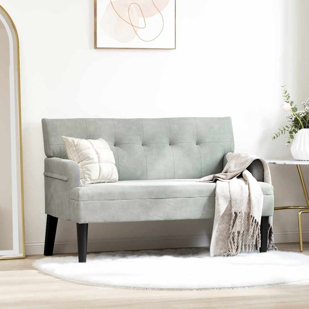 Chesterfield bænk Lysegrå 112 x 65,5 x 75 cm Fløjl