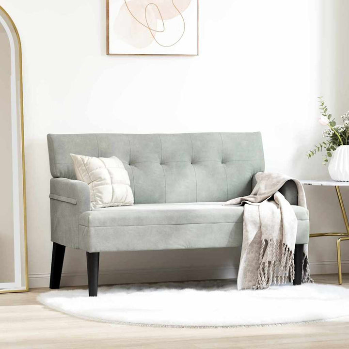 Chesterfield bænk Lysegrå 112 x 65,5 x 75 cm Fløjl
