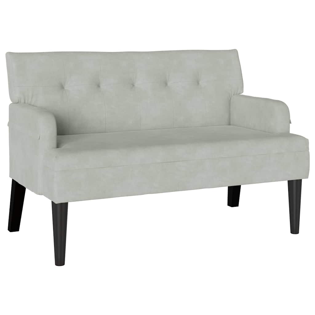 Chesterfield bænk Lysegrå 112 x 65,5 x 75 cm Fløjl