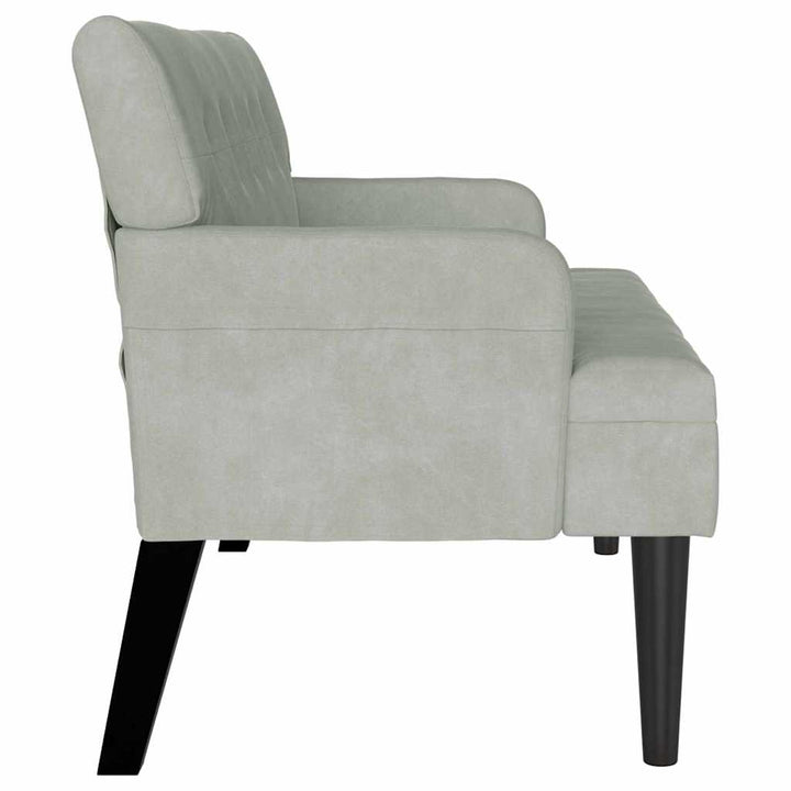 Chesterfield bænk Lysegrå 112 x 65,5 x 75 cm Fløjl