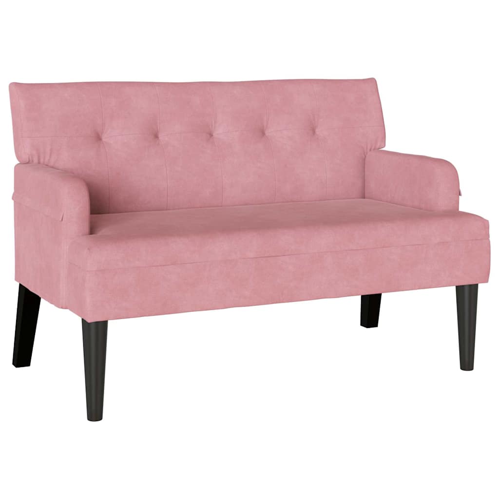 Chesterfield bænk Lyserød 112 x 65,5 x 75 cm Fløjl