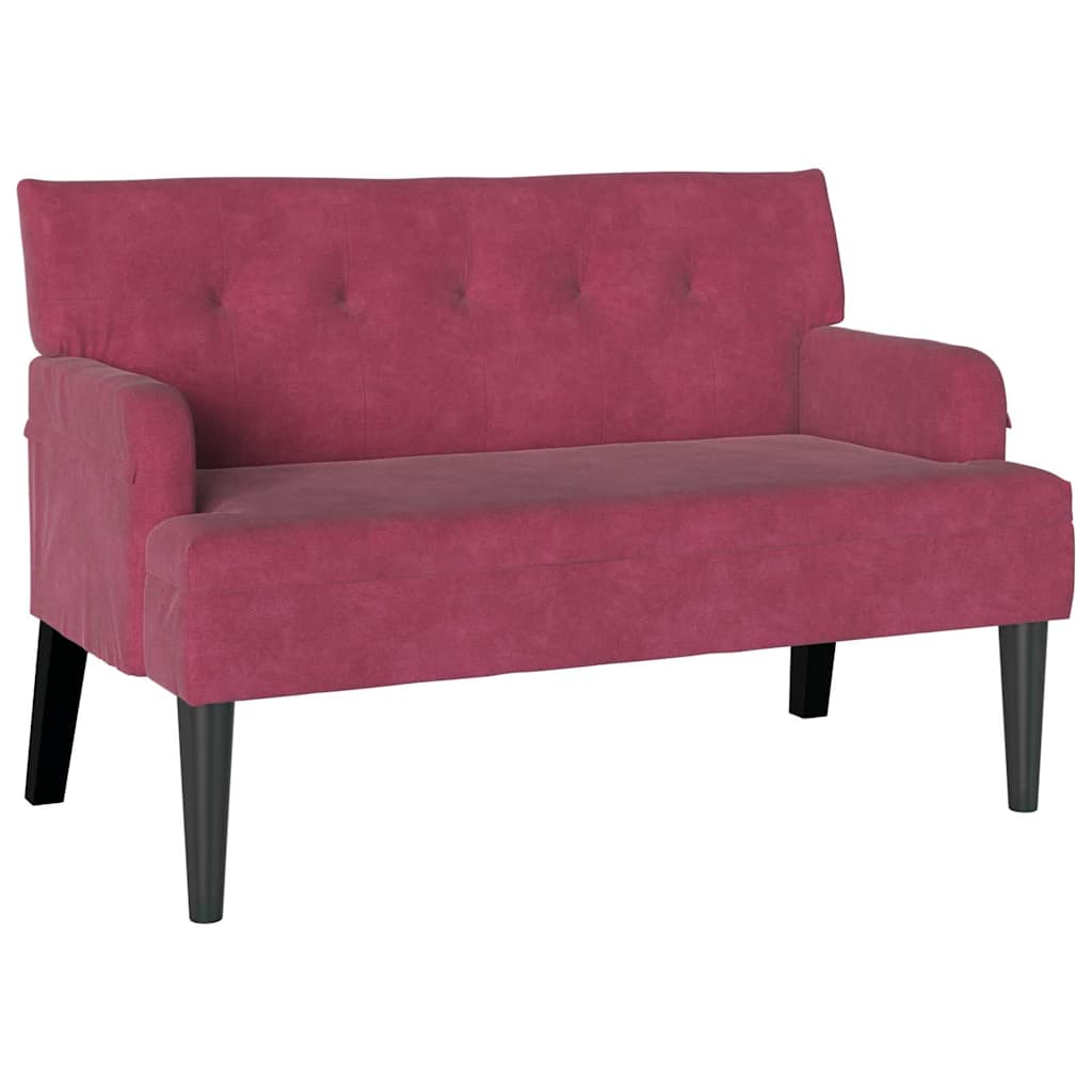 Chesterfield bænk Vinrød 112 x 65,5 x 75 cm Fløjl
