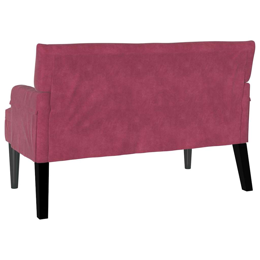 Chesterfield bænk Vinrød 112 x 65,5 x 75 cm Fløjl