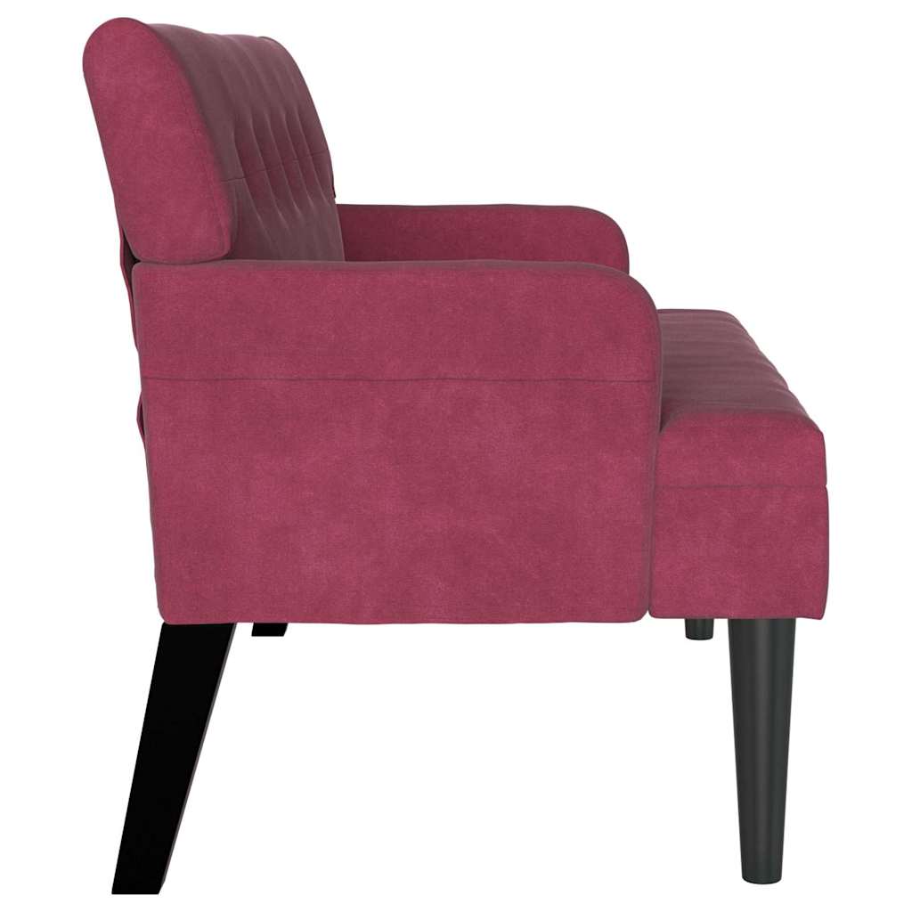 Chesterfield bænk Vinrød 112 x 65,5 x 75 cm Fløjl