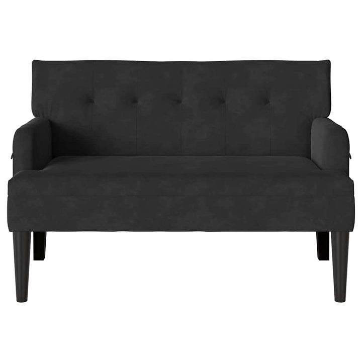 Chesterfield bænk Sort 112 x 65,5 x 75 cm Fløjl