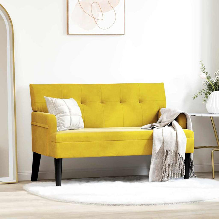 Chesterfield bænk Gul 112 x 65,5 x 75 cm Fløjl