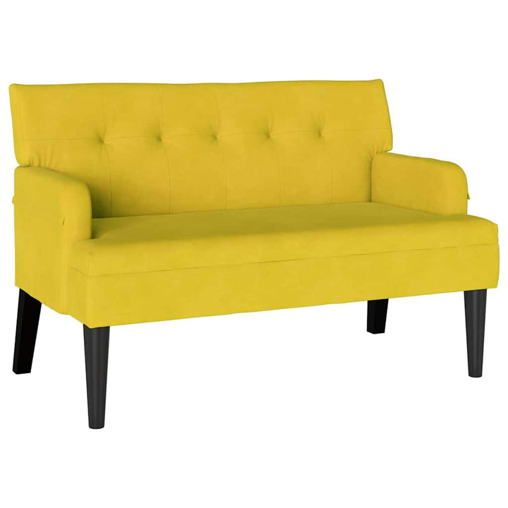 Chesterfield bænk Gul 112 x 65,5 x 75 cm Fløjl