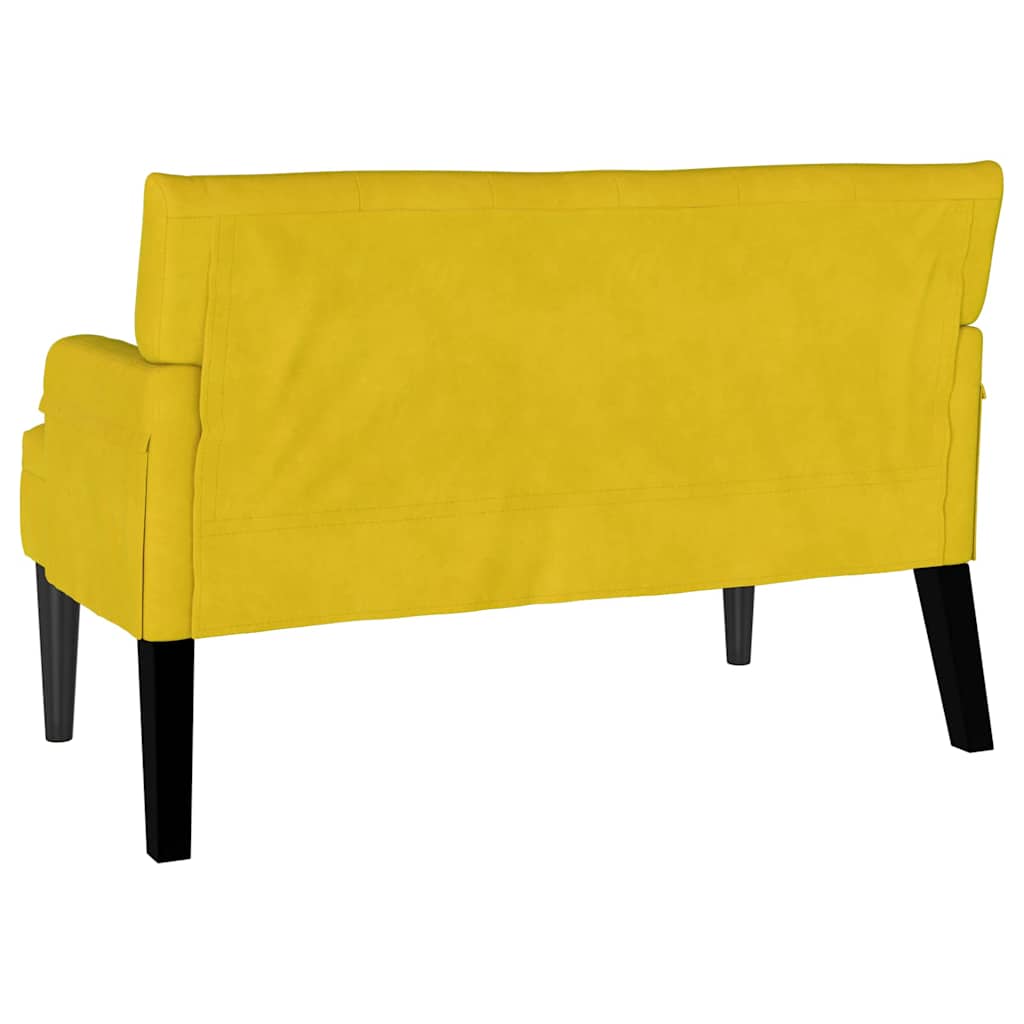 Chesterfield bænk Gul 112 x 65,5 x 75 cm Fløjl