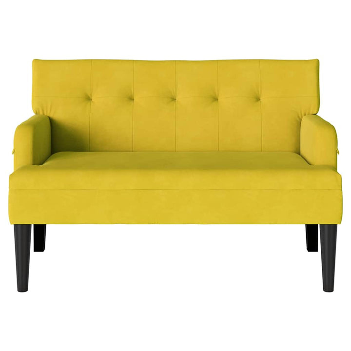 Chesterfield bænk Gul 112 x 65,5 x 75 cm Fløjl