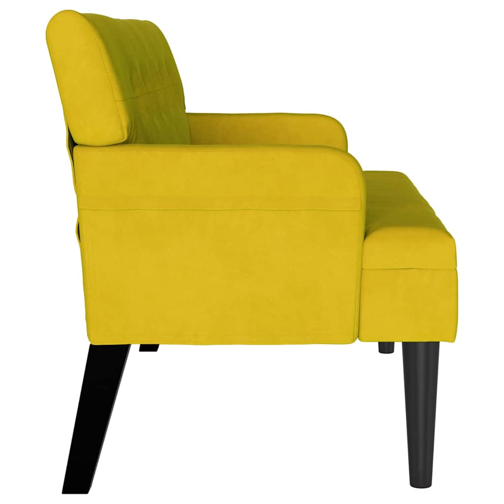 Chesterfield bænk Gul 112 x 65,5 x 75 cm Fløjl