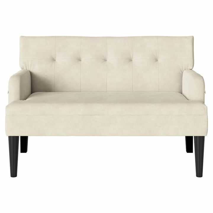 Chesterfield bænk Creme 112 x 65,5 x 75 cm Fløjl