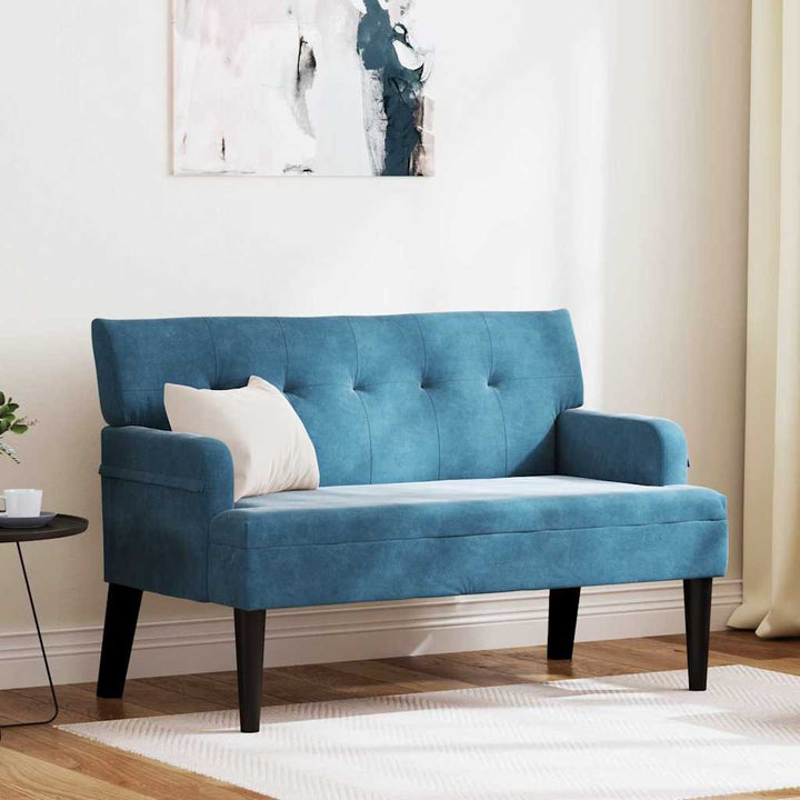 Chesterfield bænk Blå 112 x 65,5 x 75 cm Fløjl