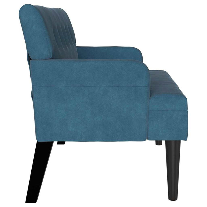 Chesterfield bænk Blå 112 x 65,5 x 75 cm Fløjl