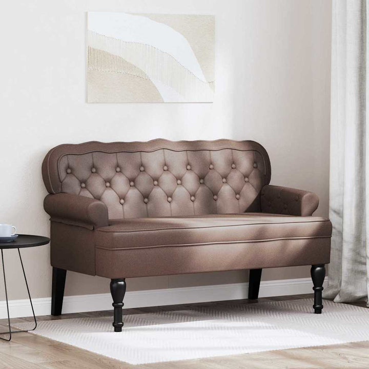 Chesterfield bænk Brun 119,5 x 64,5 x 75 cm Faux læder