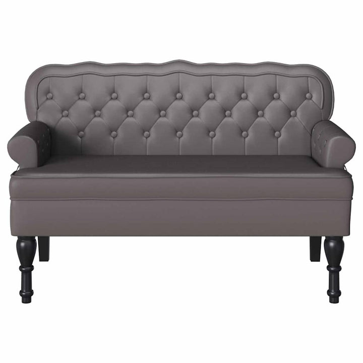 Chesterfield bænk Grå 119,5 x 64,5 x 75 cm Faux læder