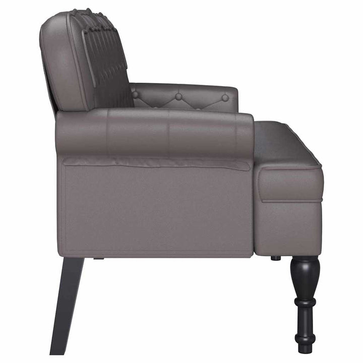 Chesterfield bænk Grå 119,5 x 64,5 x 75 cm Faux læder