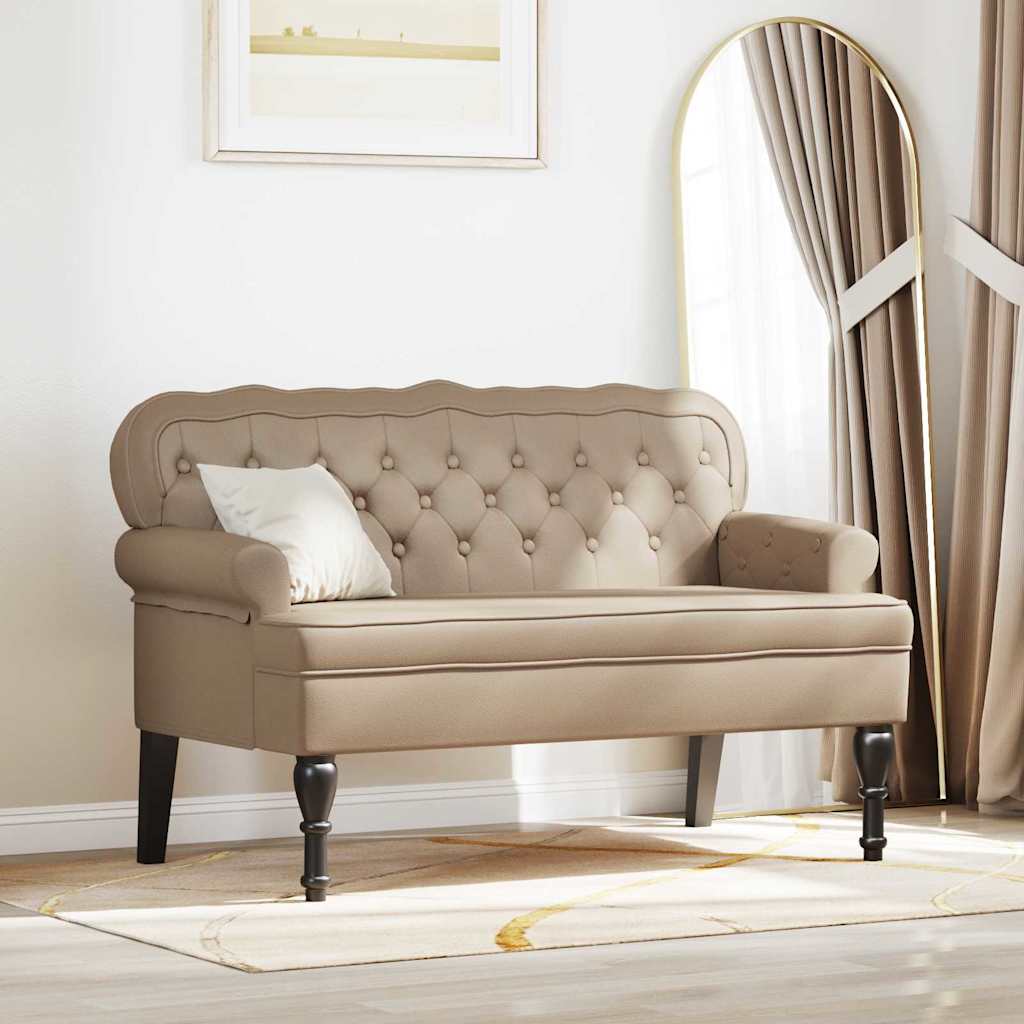 Chesterfield bænk Cappuccino 119,5 x 64,5 x 75 cm Faux læder