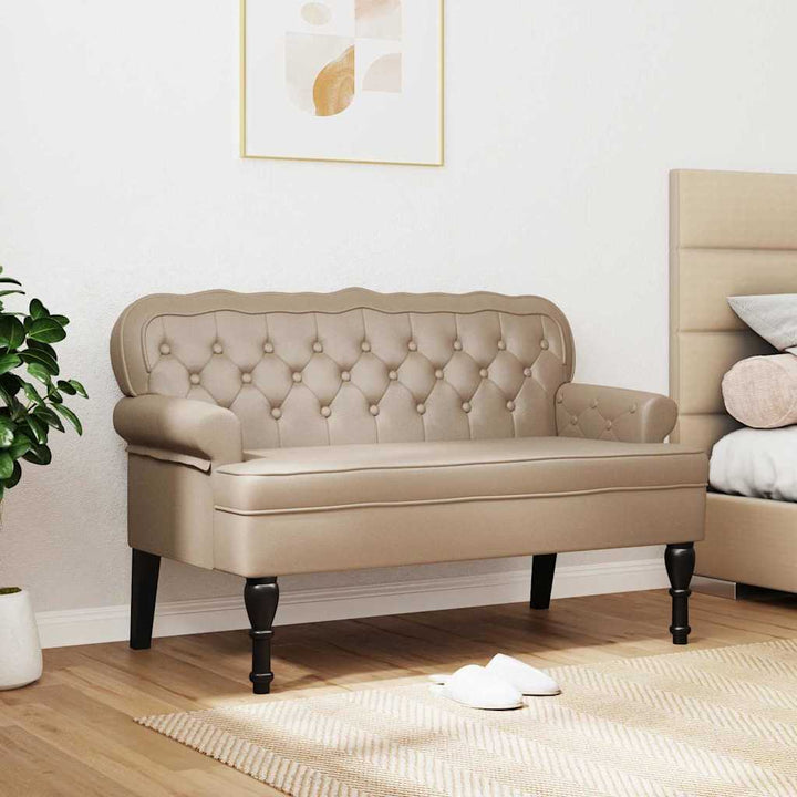 Chesterfield bænk Cappuccino 119,5 x 64,5 x 75 cm Faux læder