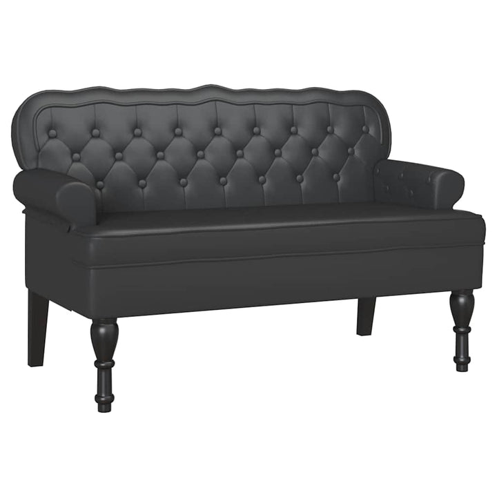 Chesterfield bænk Sort 119,5 x 64,5 x 75 cm Faux læder