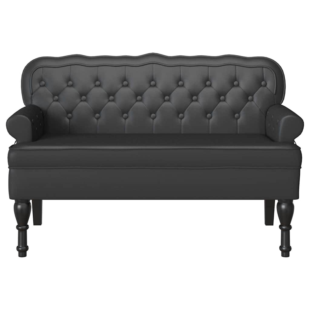 Chesterfield bænk Sort 119,5 x 64,5 x 75 cm Faux læder