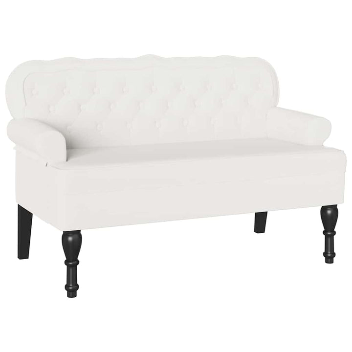 Chesterfield bænk Hvid 119,5 x 64,5 x 75 cm Faux læder