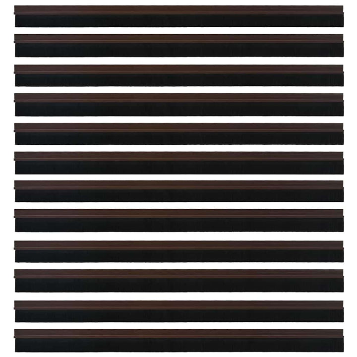 Selvklæbende dørbørstetætninger 12 pcs Brun 100 cm