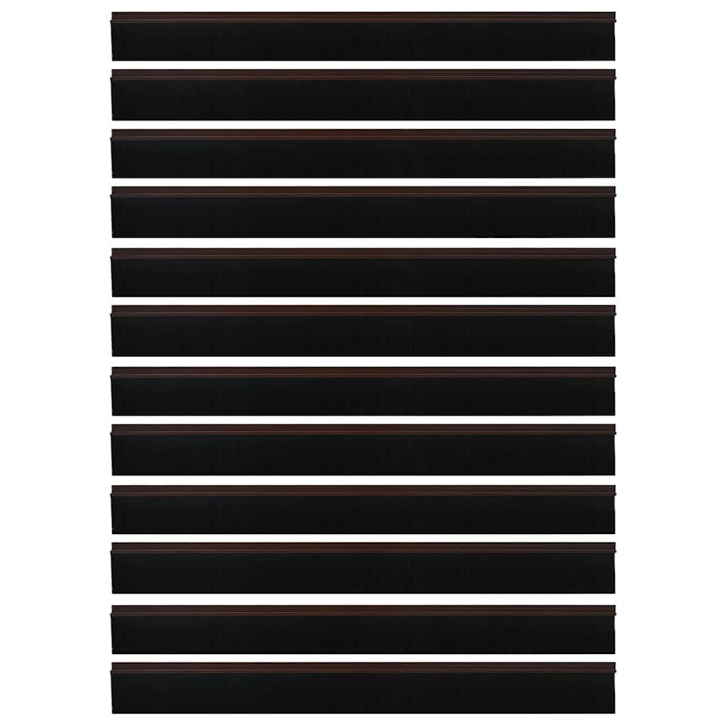 Selvklæbende dørbørstetætninger 12 pcs Brun 100 cm