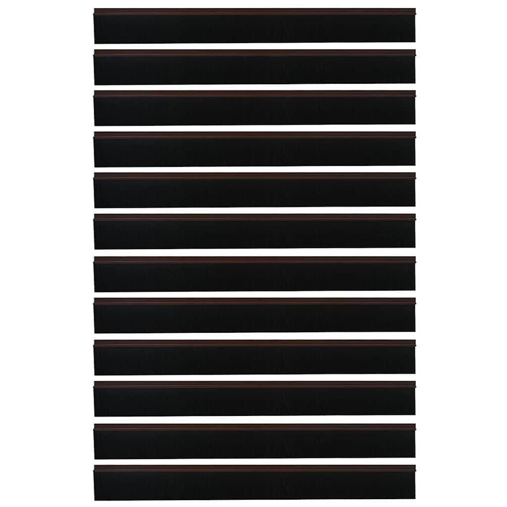 Selvklæbende dørbørstetætninger 12 pcs Brun 100 cm
