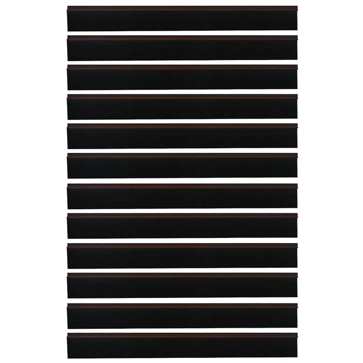 Selvklæbende dørbørstetætninger 12 pcs Brun 100 cm