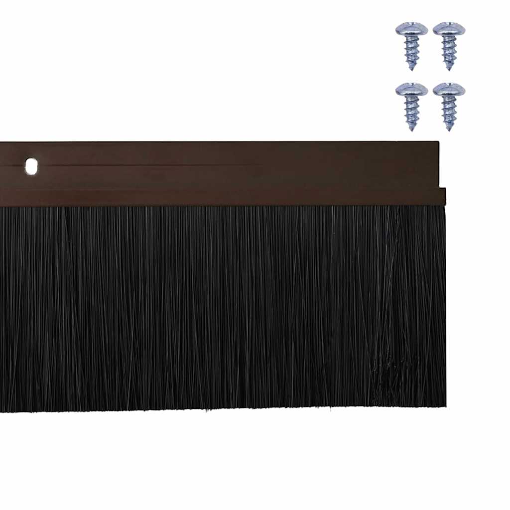 Skruemonterede dørbørste tætninger 6 pcs Brun 100 cm